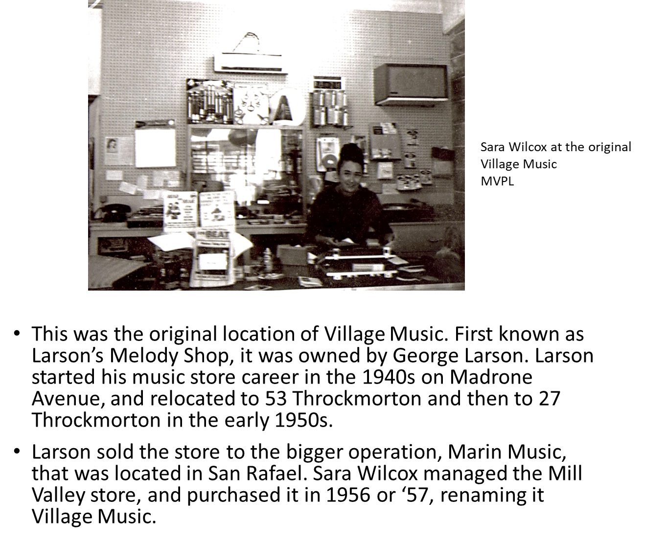 Test Village Music Stop Mill Valley Historical Society